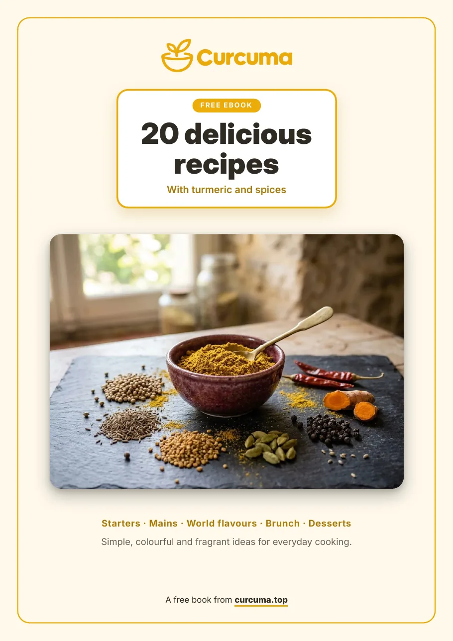 Cover of the Curcuma.top ebook 20 delicious recipes