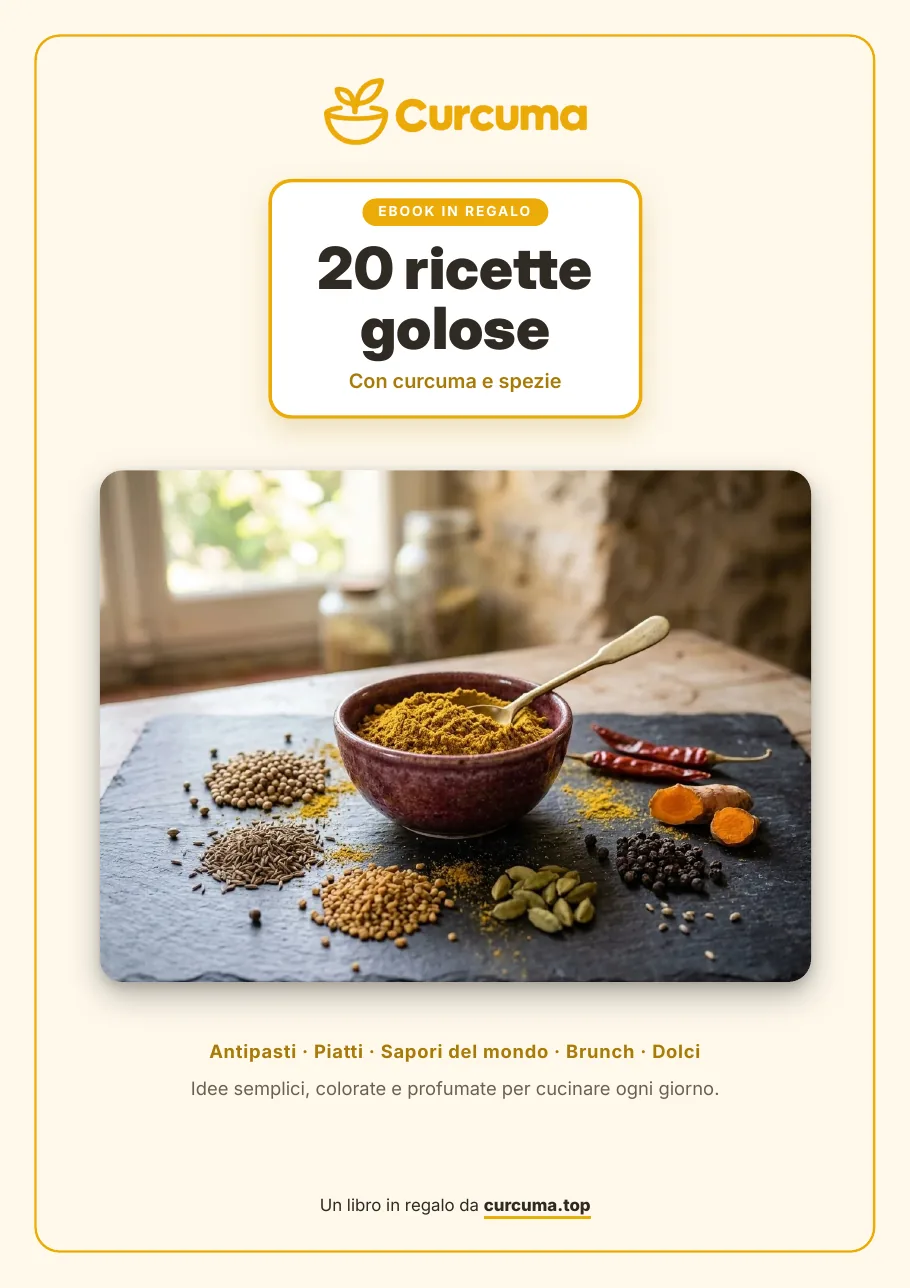 Copertina dell'ebook 20 ricette golose di Curcuma.top